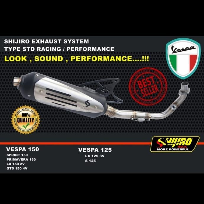 Knalpot Standar Racing Vespa Matic150 Dari Shijiro Racing Original
