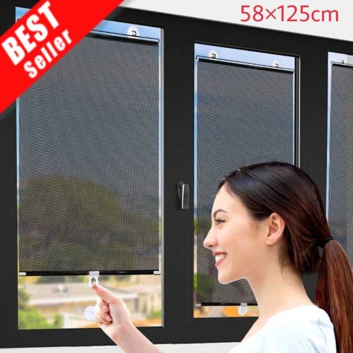 ROLLER BLIND TIRAI PENUTUP JENDELA KACA TEMPEL GORDEN RUMAH KANTOR