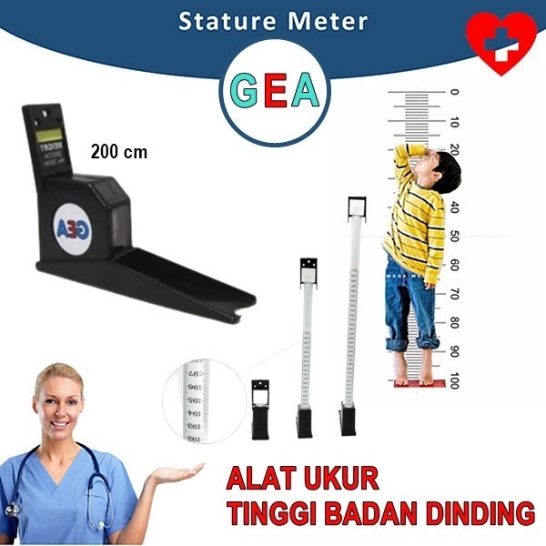 BARU ALAT UKUR TINGGI BADAN ANAK DINDING STATURE METER GEA 2M TERLARIS