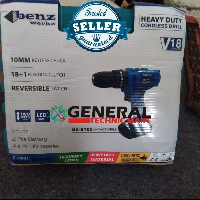 Mesin Bor Baterai Benz 18V Cbd-0105 /Cordless Impact Drill 18V