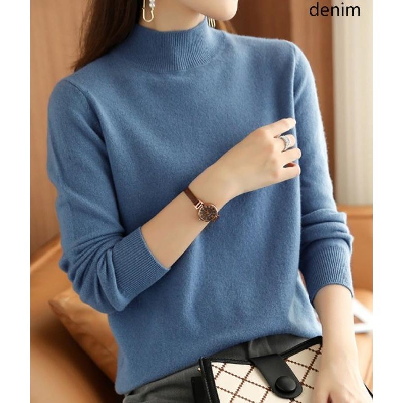 Mock Neck Long Sleeve Knit Top Sweater