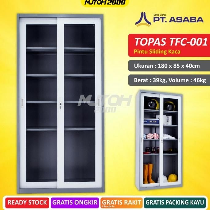 Topas Tfc-001 Lemari Arsip Besi Pintu Sliding Kaca