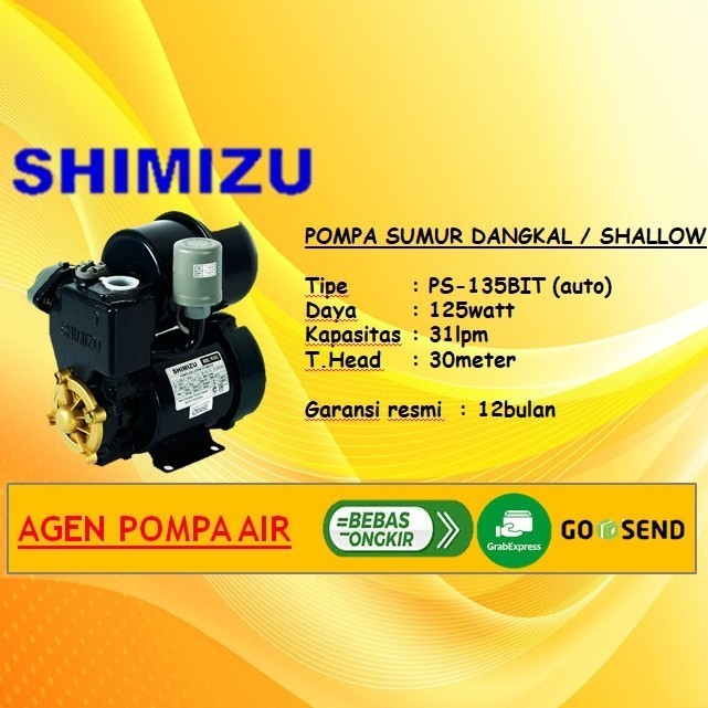 Pompa Air Shimizu / Pompa Shimizu Ps 135Bit / Ps 135Bit Sumur Dangkal