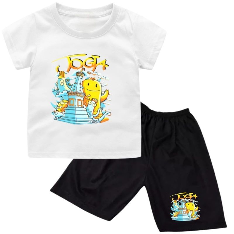 Baju setelan kaos anak cewek/cowok motif TUGU JOGJA//setelan kaos anak