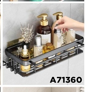 Rak Aluminium Tempel Dinding - Rak Shampo/Rak Dapur Model Rak Kawat