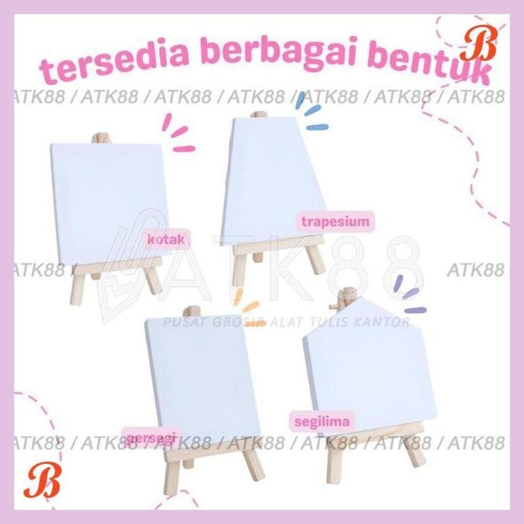 

| PGT | PAKET MELUKIS MINI EASEL ACRYLIC PASTEL CANVAS PAINTING KIT AESTHETIC