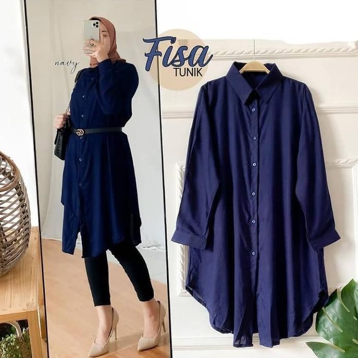 Fisa Tunik / Tunik Terbaru 2021 / Tunik Katun Rayon Termurah / Atasan Wanita Lengan Panjang Ramadhan