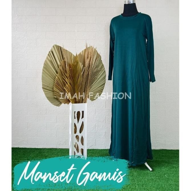 Manset Daleman Gamis Panjang Polos Bahan Spandek