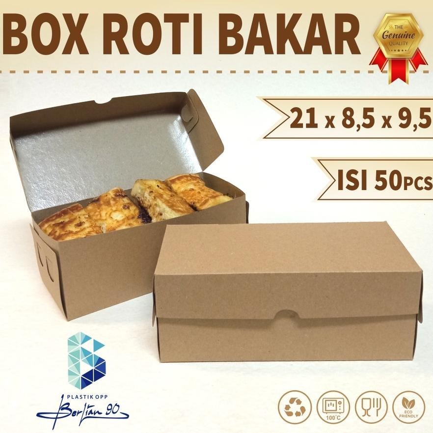 

TERLARIS Kardus Dus Kotak Roti Brownies Bakar Bahan Kraft Tebal Isi 50 pcs Uk 21 x 8,5 x 9,5 cm / Dus Snack roti bakar / dus donat / dus kue bolu GP00