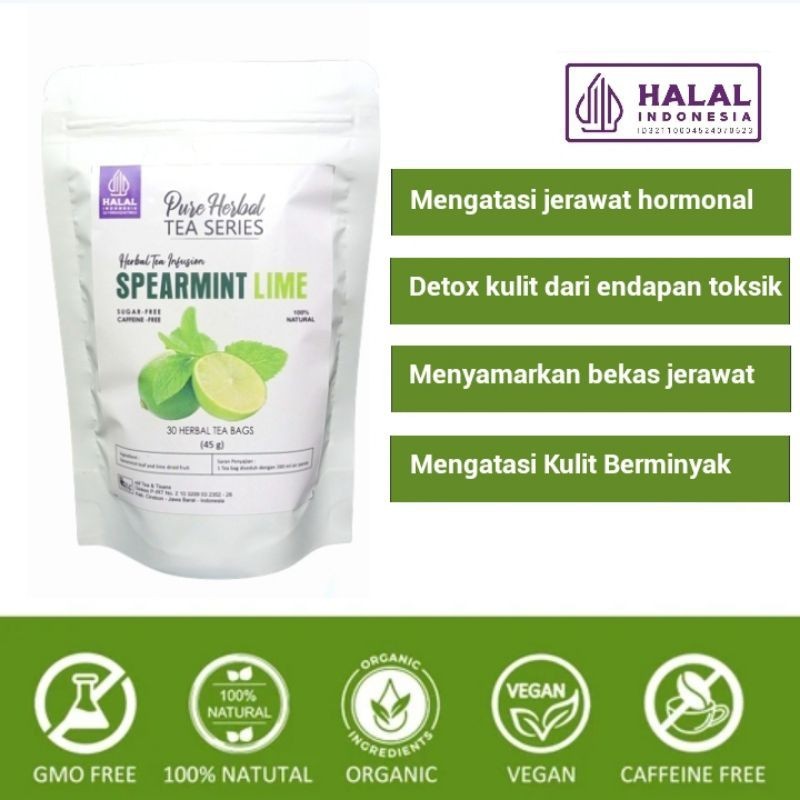 

Original Elif Tea Spearmint Lime Tea Teh Spearmint & Buah Jeruk Nipis Pure Herbal Tea Series 30 Tea