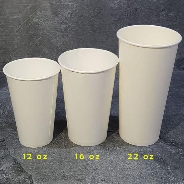 Terbaik Paper Cup Putih - 16 oz 50 pc TANPA TUTUP Kopi Minuman Dingin