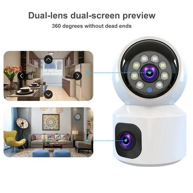 Cctv 2 Lensa Indoor Kamera Kemanan Icsee Kualitas Premium