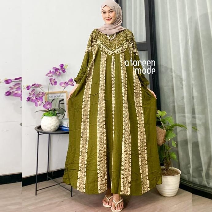 Kaftan Modern Jumbo Long Dress Kaftan Batik Modern Kekinian