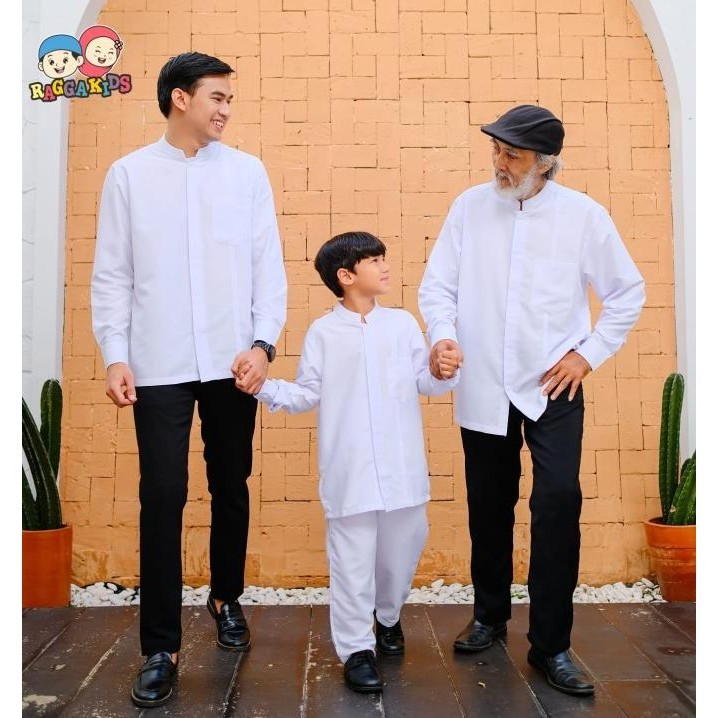 Baju Koko Putih Lengan Panjang Raggakids Setelan Kurta Anak Laki Laki