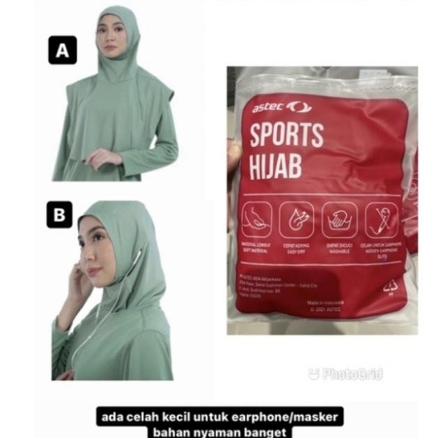 Hijab Sports Dry Fit Astec Original 100% Sale