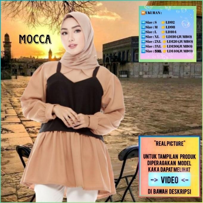 Fashion Wanita Atasan Blouse Outfit Kemeja Tunik Jumbo Bigsize Putih