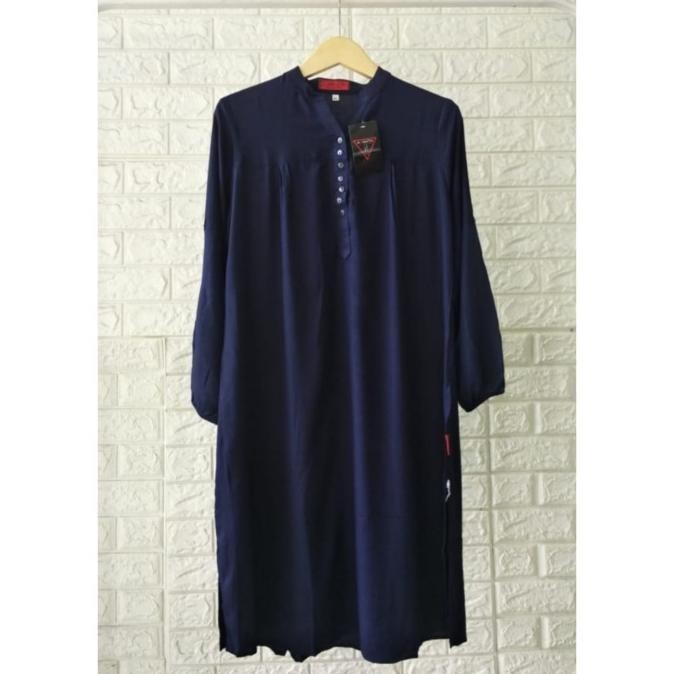 Tunik Polos Rayon Jumbo Navy
