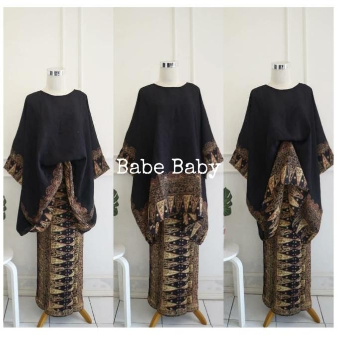 Setelan Baju Kurung Kaftan Batik