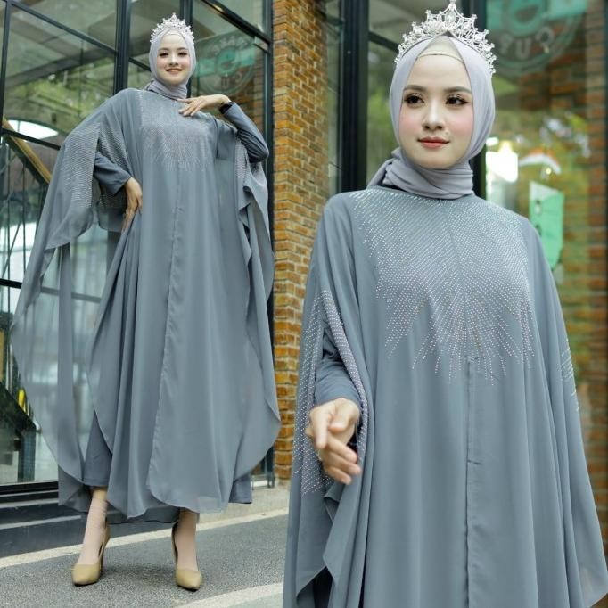 Kaftan Jumbo Murah Terbaru Dress Kaftan Pesta Mewah Super Jumbo Anne