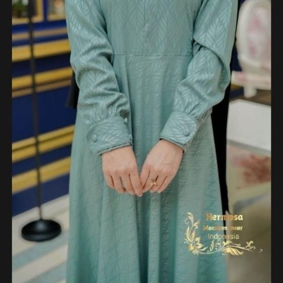 Gamis Syari Embos Premium Hijau Wardah
