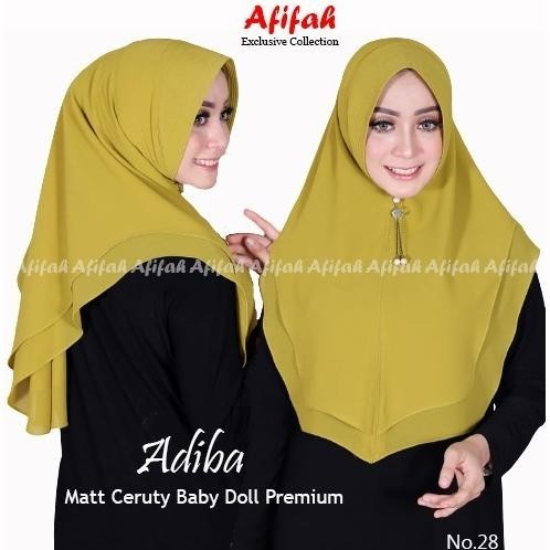 Afifah - Hijab Instan Adiba Mini 2 Layer Ceruty Baby Doll Original