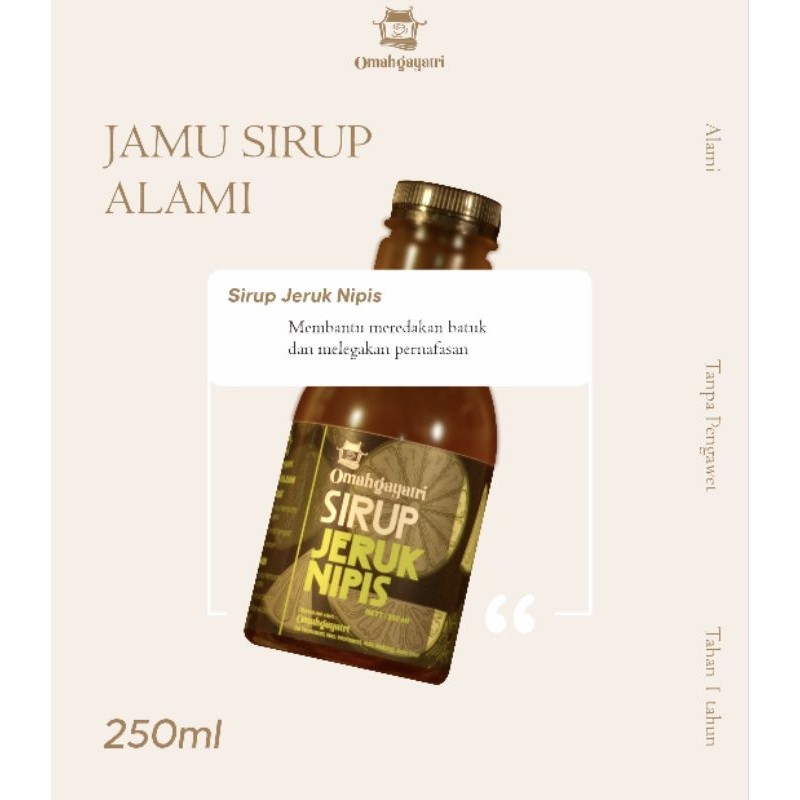 

SIRUP JERUK NIPIS by Omahgayatri. Sirup rempah alami siap seduh 250ml