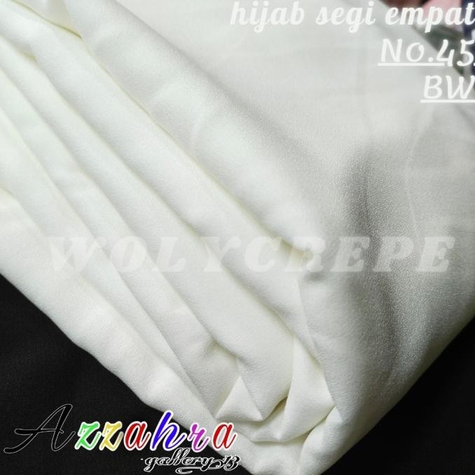Jilbab Hijab Kerudung Segi Empat Wolycrepe No.45 Putih Tulang