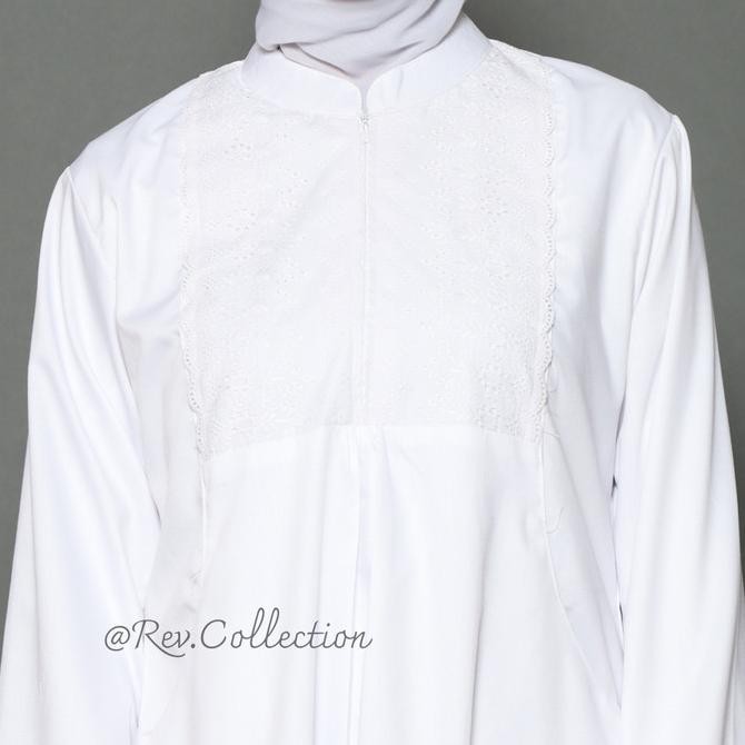 Busana Muslim Wanita Gamis Putih Dan Hitam Polos / Gamis Toyobo Fodu