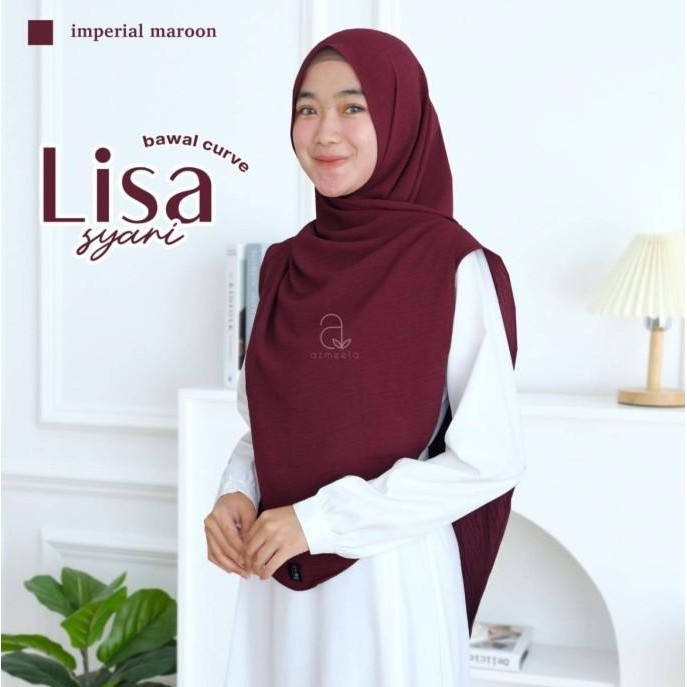 Azmeela Lisa Syar'I Pashmina Cutting Oval Crinkle Airflow - Anti Kusut