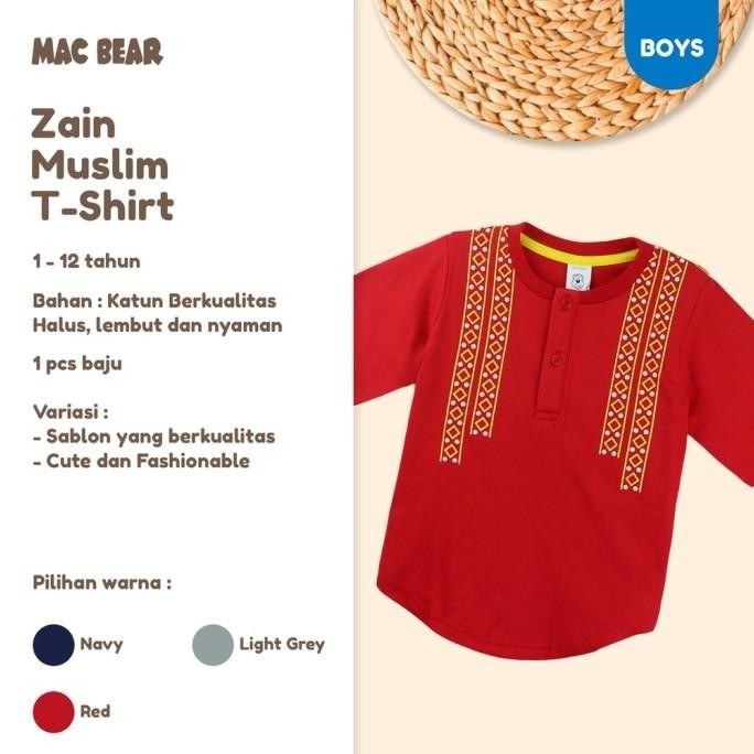 Macbear Baju Anak Laki-Laki Kaos Anak Kurta Muslim C Zain 2 - 12 Tahun