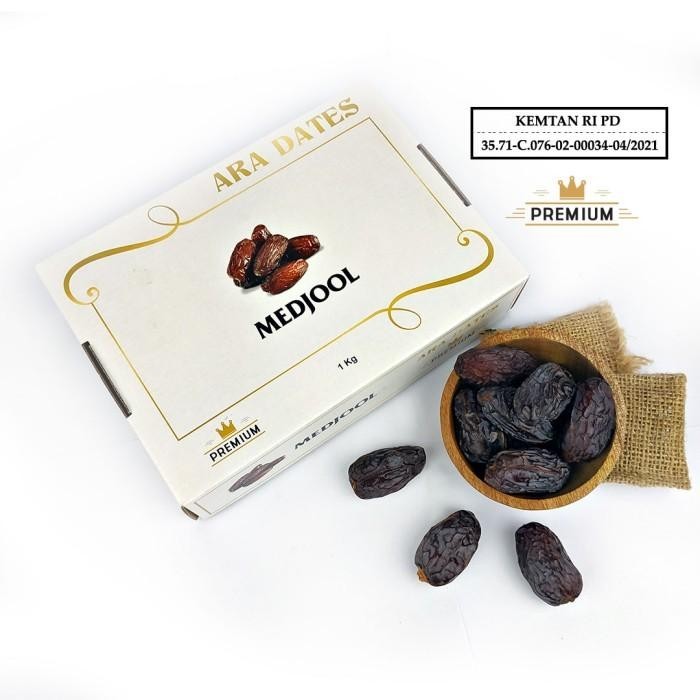 

Kurma Madjool / Medjol / Medjool Ara Dates Sertifikasi Kementrian 1Kg