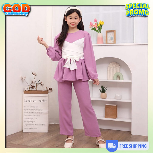 Setelan Anak Perempuan 2023 4 5 Thn Import 12 Tahun Pakaian Karakter Sett Main Celana Kecil Blouse O