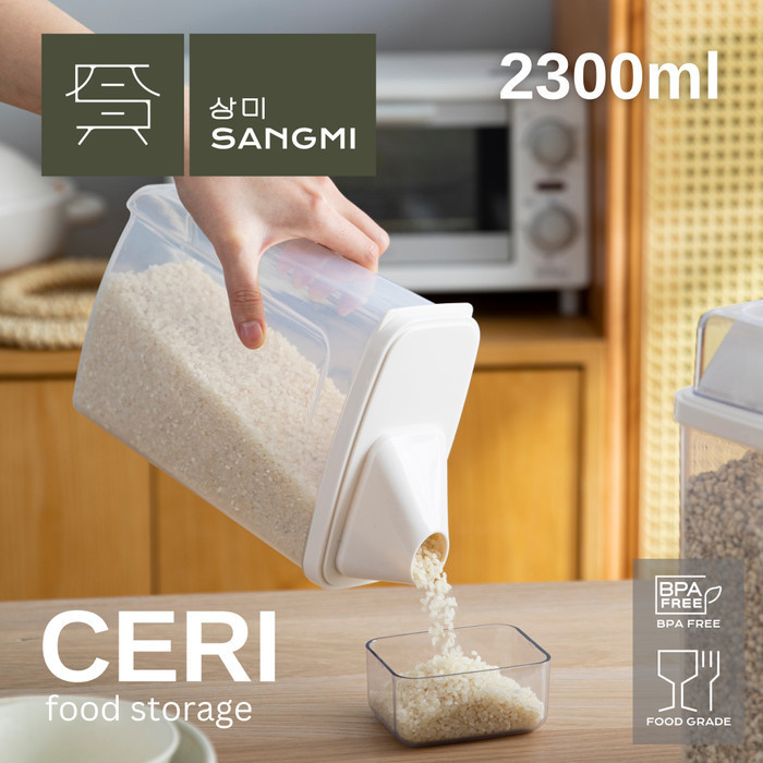 SANGMI Toples Tuang Tempat Sereal Snack Tepung Beras Gelas Ukur