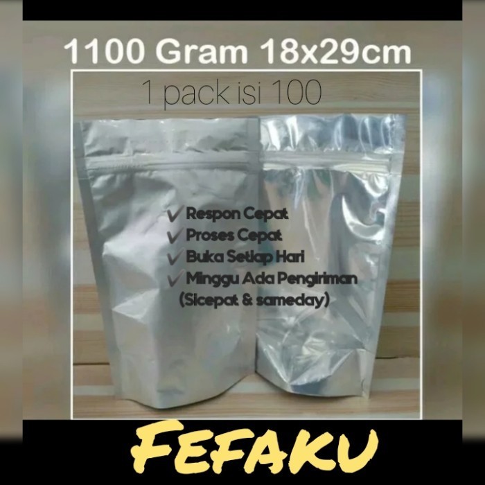 Standing pouch 18 x 29 kombinasi alumunium foil