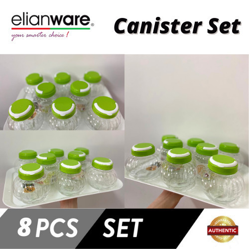 Elianware Canister Set with Tray Toples Nampan (6Pcs FREE 2Pcs/Pack)