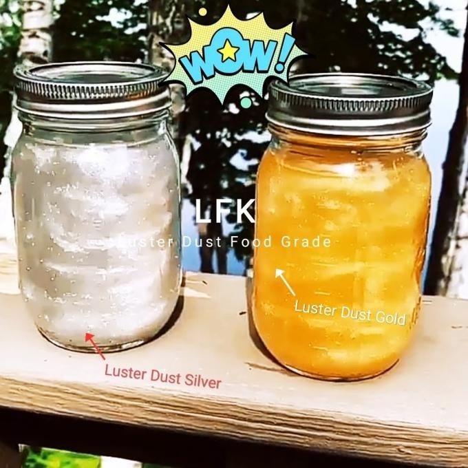 

EDIBLE SILVER LUSTER LUSTRE DUST . ISI BANYAK 10 GRAM FONDANT COKLAT