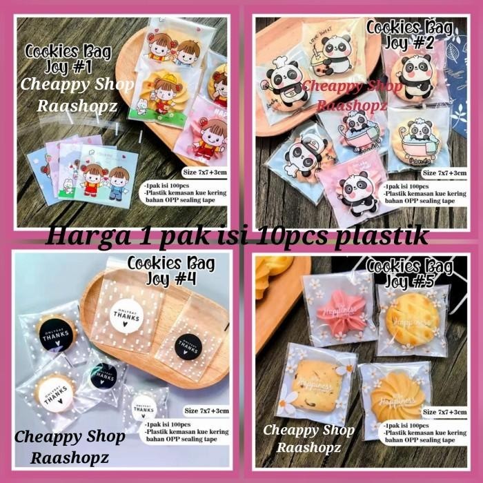 

10 Plastik Kue Cookies Bag Plastik Permen Plastik Coklat Plastik Kuker 048