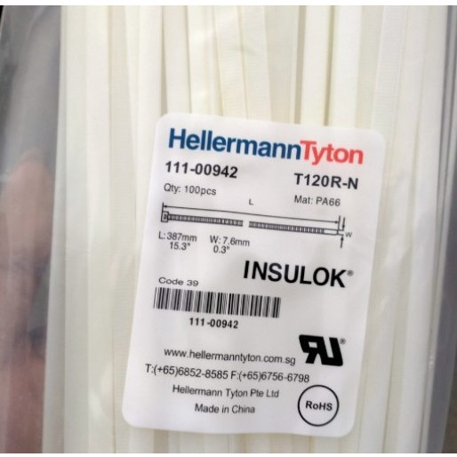 

Kabel Ties T120R Hellermann Tyton Insulok 387Mm X 7.6Mm