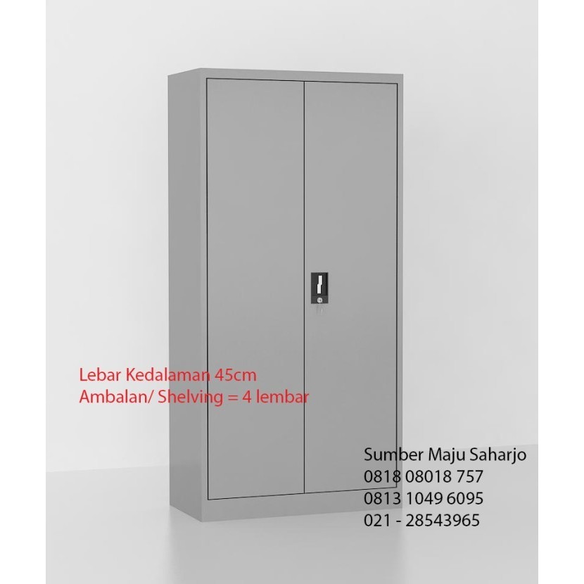 

Lemari Arsip Besi Pintu Swing Ayun Buka Lebar 45 Cm Uk. 90X45X185 Cm
