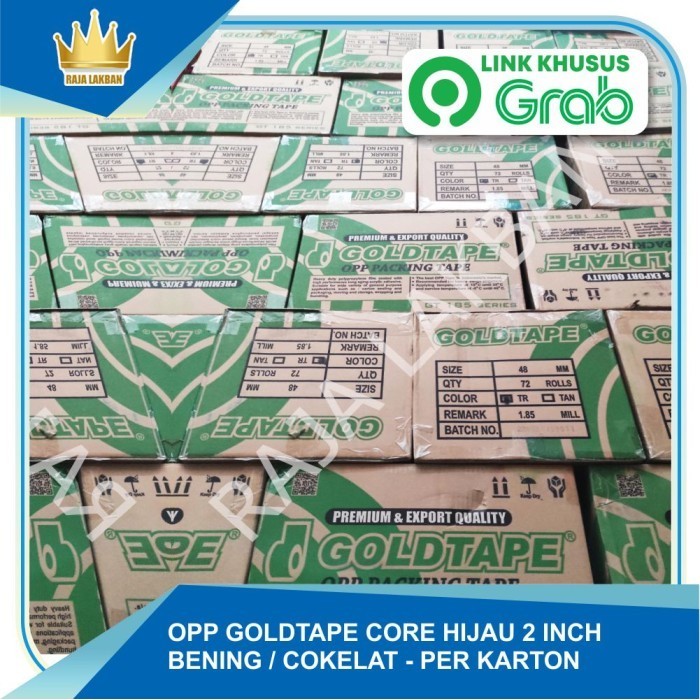 

Lakban Goldtape / Plakban Goldtape Opp Core Hijau 80Yard - Per Dus