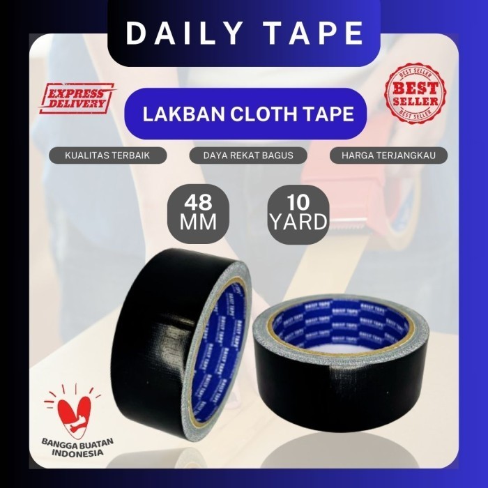 

Daily Tape Lakban Kain Hitam 48Mm X 10 Yard - Cloth Tape - Gaffer Tape