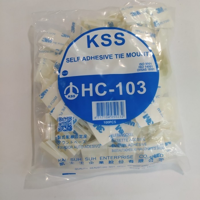 

Kss Self Adhesive Tie Mount Hc-103 (Perekat 3M)