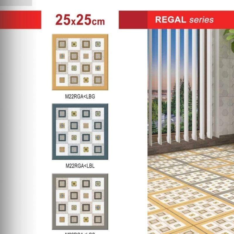 KERAMIK MATT EMBOS REGAL SERIES UKURAN 25X25 BY MUSTIKA