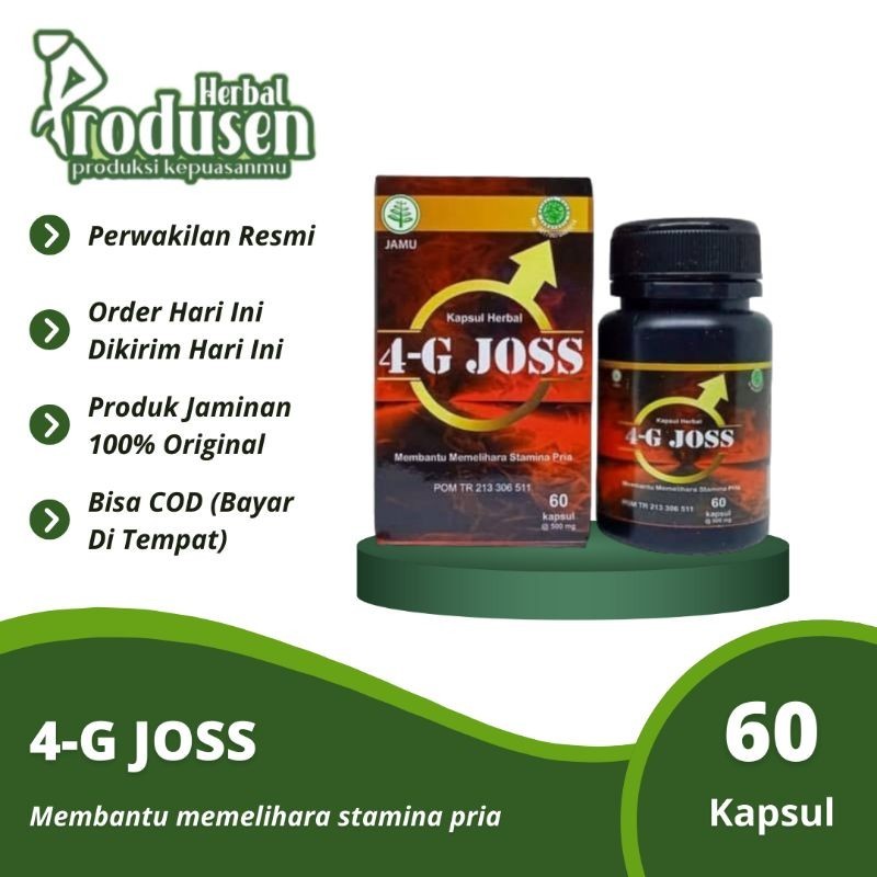 4G Joss Kapsul Herbal Obat Penambah Stamina Pria 4 G Joss