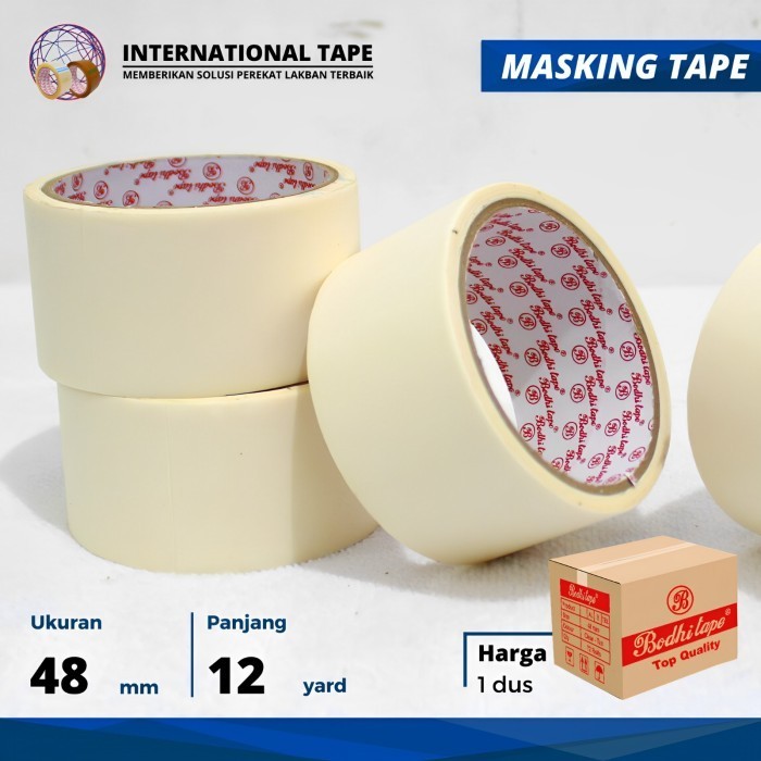 

Lakban Kertas/Masking Tape Bodhi 24Mm/48Mm X 12 Yard Per Dus