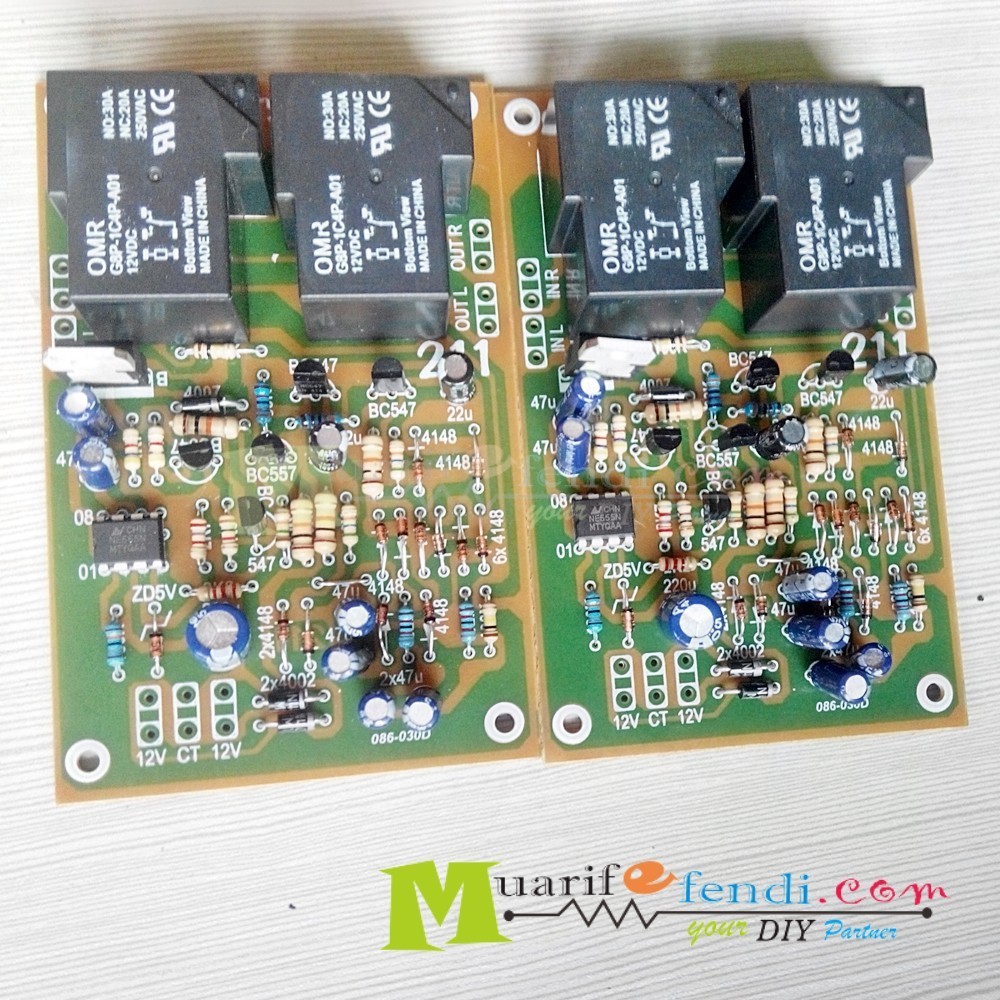 KIT Speaker Protector Relay SLA-12VDC-SL-C DC 12V KODOK ic555 211