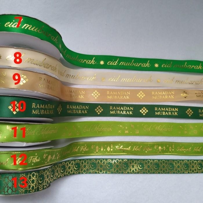 

Pita Lebaran Idul Fitri Satin 3/4 Inch 2Cm Per Roll 076