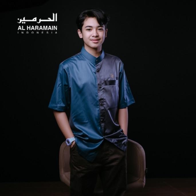 Promo  Al Haramain Kemeja Koko Pria Kombinasi (15) | Maroon | Coklat Susu | Lebaran 2024