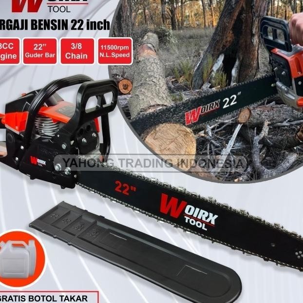 Terbaru Mesin Gergaji Bensin 22 Inch Chain Saw 22" Gergaji Mesin Woirx