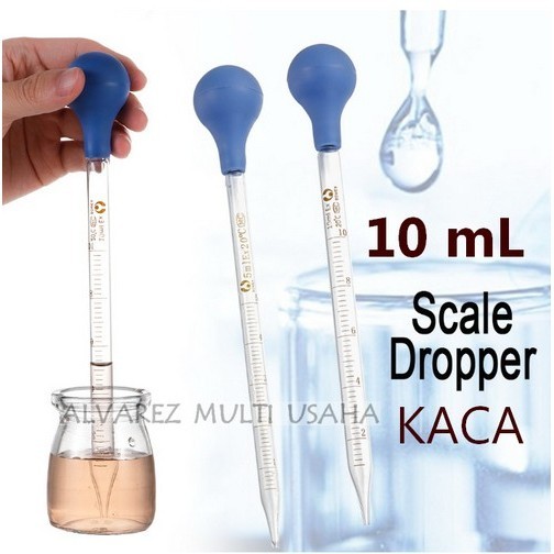 Pipet Ukur 10 Ml Maat Pipet Tetes Kaca Drop Pipet Bulb Karet
